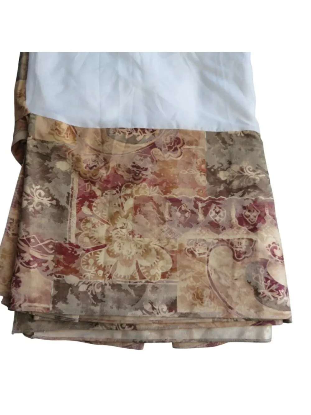 Vintage Burlington Queen Bed Skirt Jacquard Floral 15